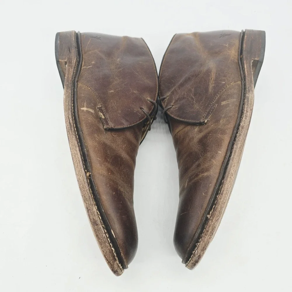 Frye John Addison Boots Mens Size 13 D Brown Leather Chukka Shoes Lace Up